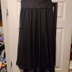 Black flowy skirt with lace waistband